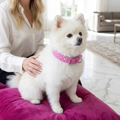 Miniatura 6 de Collar para perro con cristales de imitación, cuero sintético con brillantes, collar de cristales de diamante para mascotas, perro, gato, cachorro