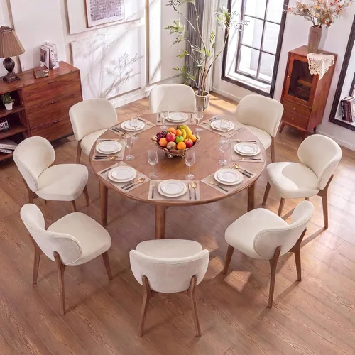 Miniatura 5 de YOUNIKE Silla de comedor con respaldo alto, silla única de cocina estilo moderno de mediados de siglo, silla acentuada sin brazos de tela bouclé