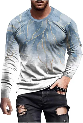 Miniatura 10 de Camisetas de diseñador para hombre, diseño de moda, estampado gráfico 3D, manga larga, casual, para entrenamiento, tallas grandes, para otoño