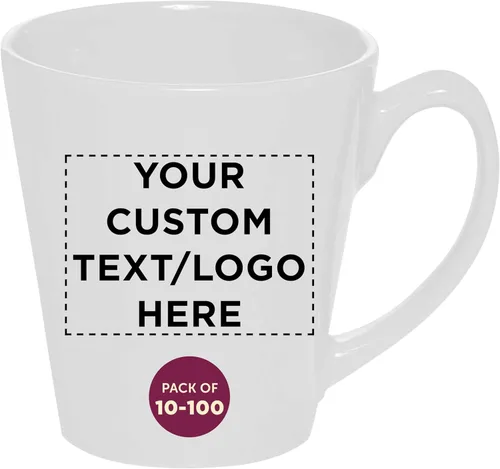 Miniatura 21 de DISCOUNT PROMOS Taza de café con leche de cerámica brillante personalizada de 12 onzas, juego de 10/50/100 unidades personalizadas, paquete a