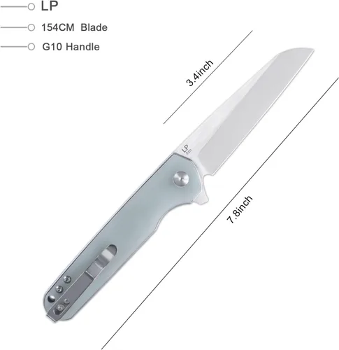 Miniatura 2 de Kizer LP EDC Cuchillo de bolsillo G10 Mango 154CM Cuchillo plegable de acero, Flipper Herramientas al aire libre V3610C2
