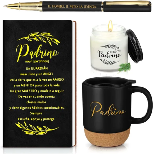 Miniatura 7 de Hushee 4 piezas de regalos cristianos para hombres, taza de café del hombre de Dios, diario de oración, vela perfumada, bolígrafo bíblico, regalos