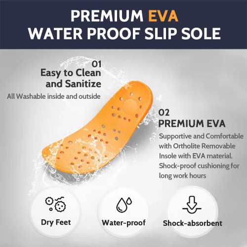 Miniatura 4 de YUNGPRIME Zapatos de trabajo antideslizantes para hombre y mujer, para enfermería, zapatos de chef