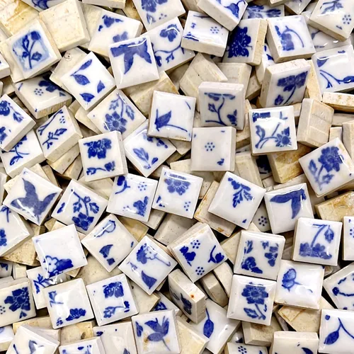 Miniatura 15 de 15mm Azul Mini Azulejos de Cerámica para Piso Mosaico de Azulejos para Manualidades, Piezas de Mosaico de Cerámica Coloridas Suministros para Hacer