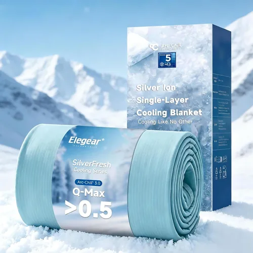 Miniatura 10 de Elegear Arc-Chill 3.0 - Mantas refrescantes para dormir con calor, fibra fría 3.0 con iones plateados para pieles sensibles, ultra ligeras