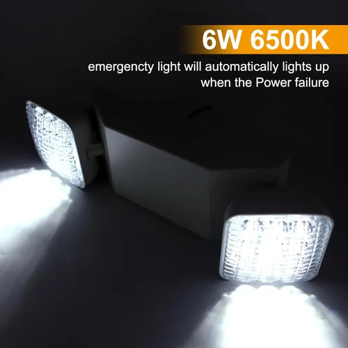 Miniatura 8 de Commercial LED Emergency Lights 24 Pack, Emergency Light with Battery Backup, Adjustable Dual Head Emergency Light Fixture for Home Power Failure