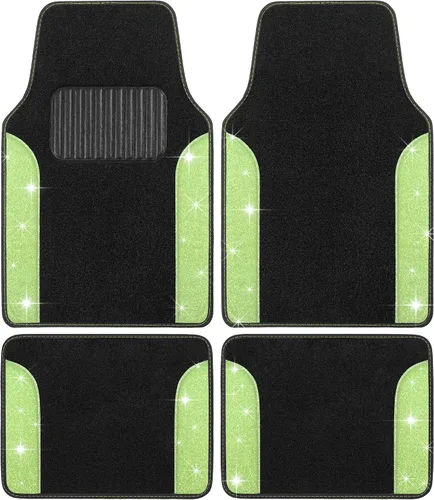 Miniatura 12 de Juego de alfombrillas de coche con diamantes brillantes Carbella de 4 piezas, alfombrillas de coche de imitación de diamantes con brillantes