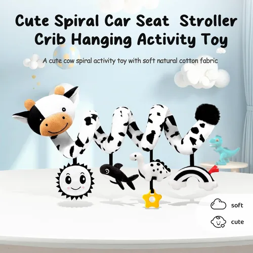 Miniatura 2 de Asiento de coche en espiral para bebés de 0 a 6 meses, asiento de coche para bebé, juguetes sensoriales de alto contraste, accesorios para colgar