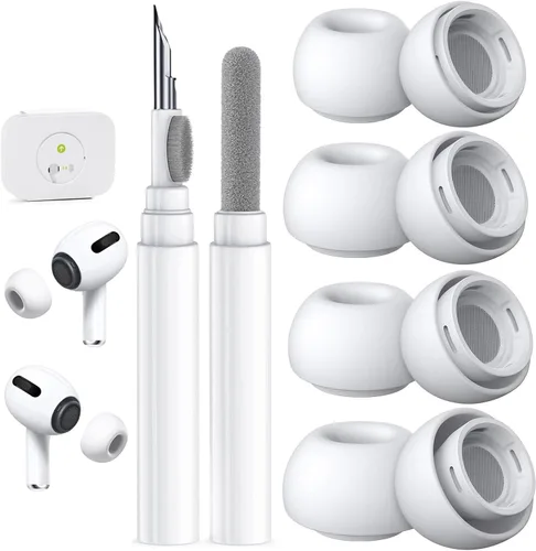 Miniatura 28 de 4 pares de puntas de repuesto para AirPods Pro 2ª/1ª generación con kit limpiador, orificio de reducción de ruido y pantalla protectora contra