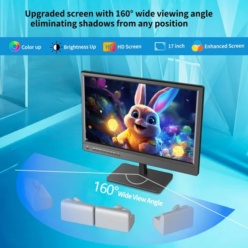 Miniatura 2 de othoig TV de 17 pulgadas, pequeña pantalla panorámica HD LED con antena, sintonizador digital ATSC - canales locales HD gratuitos, puerto HDMI VGA