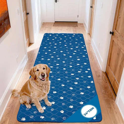 Miniatura 28 de Fostanfly Almohadillas lavables para orina para perros, paquete de 2 almohadillas reutilizables superiores de 36 x 48 pulgadas, impermeables, Gris