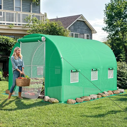 Miniatura 7 de YITAHOME Invernaderos de 26 x 10 x 7 pies, túnel de invernadero de alta resistencia, casas verdes, jardinería al aire libre, cuerdas de estaca