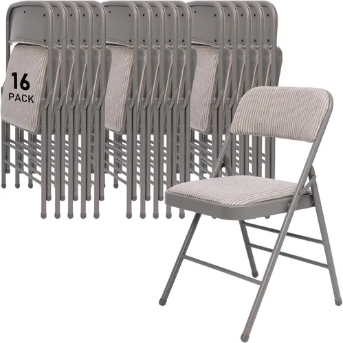 Miniatura 9 de SEALAMB Paquete de 4 sillas plegables con asiento cómodo, marco de metal resistente, sillas apilables portátiles para bodas, fiestas, oficina