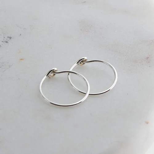 Miniatura 71 de Aretes de plata de ley abiertos para cartílago, tragus, delgados, calibre 22