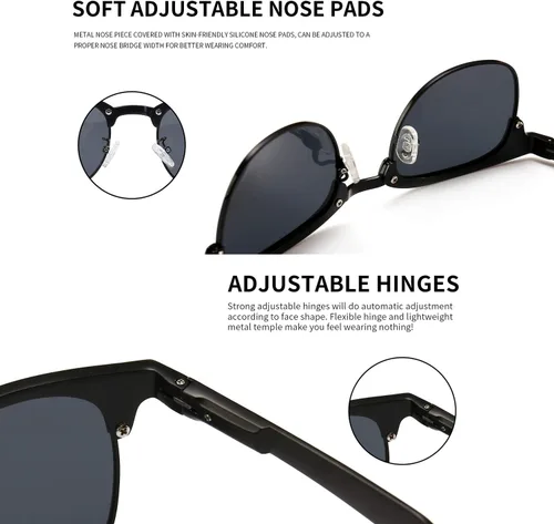 Miniatura 4 de SUNGAIT Classic Half Frame Retro Sunglasses with Polarized Lens