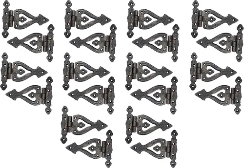 Adonai Hardware Alleluia - Bisagras delanteras de hierro fundido antiguo (3.2 pulgadas x 10 unidades, negro mate) para puertas de granero, puertas,