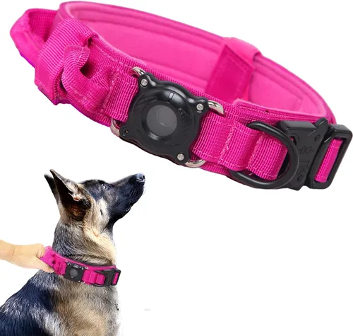 Miniatura 27 de Collar táctico para perro, ajustable, militar, de nailon, con asa de control y hebilla de metal resistente para perros medianos y grandes (negro, S)