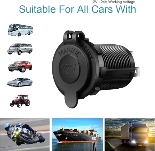 Miniatura 7 de ZHSMS - Enchufe para encendedor de cigarrillos, automóvil, motocicleta, ATV, RV, enchufe para encendedor, toma de corriente, receptáculo de 12V, Azul