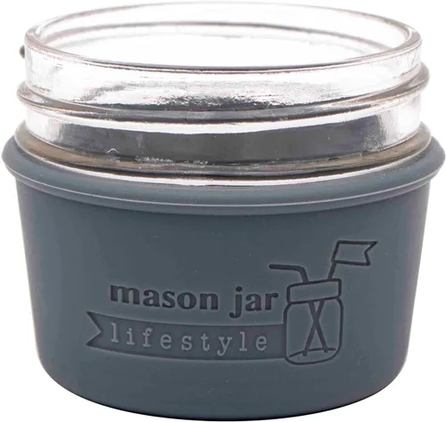 Miniatura 4 de Mason Jar Lifestyle - Fundas de silicona de 4 onzas para proteger bolas pequeñas, Kerr, tarros de conservas acolchados (gris carbón, paquete de 2)