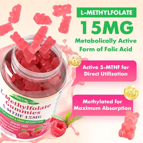 Miniatura 4 de MEENCCD Gomitas de L-metilfolato, suplemento de metilfolato, suplemento 5-MTHF - Active 5-MTHF - Apoya el bienestar general, vegano, sabor a