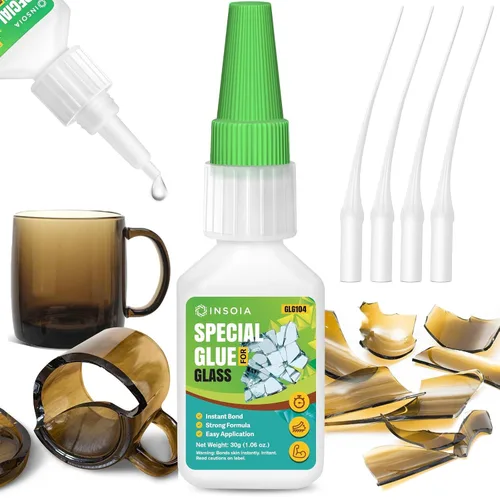 Miniatura 26 de Pegamento para vidrio, 0.71 onzas (0.71 oz), pegamento transparente para reparación de vidrio, adhesivo de vidrio de fijación rápida, resistente