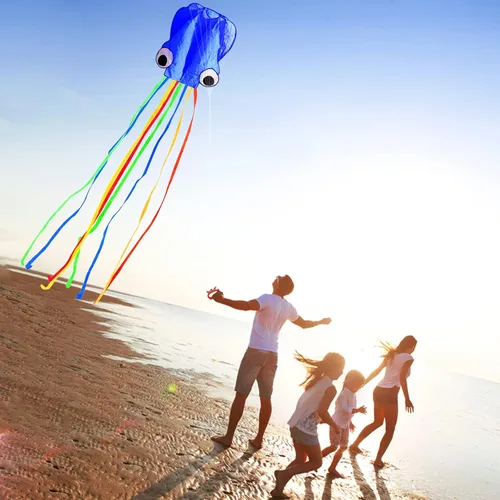 Miniatura 6 de Hengda Kite Soft Octopus Kite Series, Beautiful Kite with Long Colorful Tail for Kids and Adults, Easy to Fly Beach Kites, Excellent Outdoor