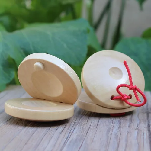 Miniatura 4 de Castañuelas de madera para adultos - Instrumento musical (2 piezas)
