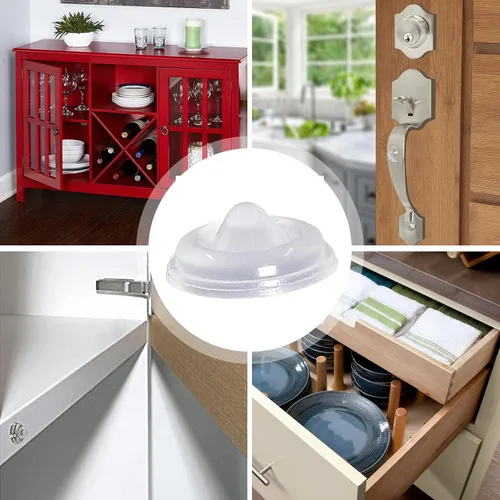 Miniatura 5 de Bivethoi Almohadillas de amortiguación de sonido – 100 piezas – Parachoques autoadhesivos transparentes en forma de puntos circulares para puertas