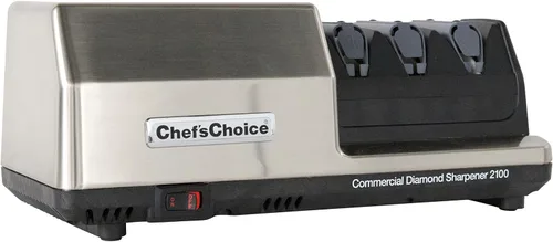 Chef'sChoice - Afilador de cuchillos eléctrico profesional comercial con módulo de afilado de 20 grados, abrasivos 100% de diamante y guías de