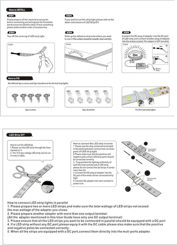 Miniatura 6 de Resistente al agua IP65, tira de luz LED flexible impermeable de 12V, tiras de luz LED cortables de 16.4 pies/5m, 300 unidades 3528 LEDs, cinta LED
