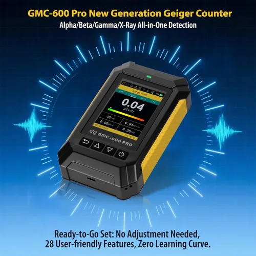 Miniatura 2 de GQ 600 PRO Contador Geiger Detector de Radiación Nuclear – Dosímetro para Alfa, Beta, Gamma, Rayos X – Monitor de Radiación Portátil con Datos