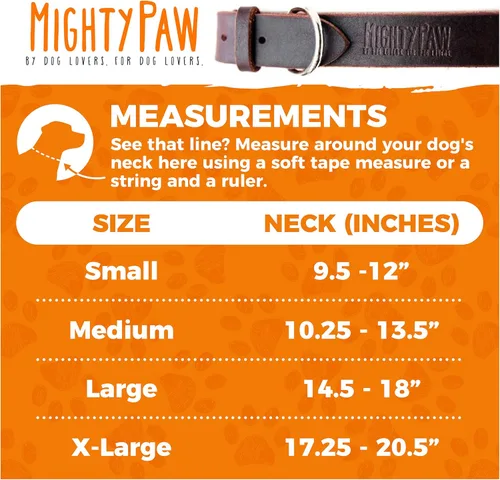Miniatura 2 de Collar de perro de cuero Mighty Paw - Cuero genuino envejecido - Hebilla de metal fuerte - Comodidad máxima - Estilo moderno para todas las razas