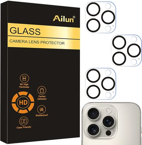 Miniatura 12 de Ailun Paquete de 3 protectores de lente de cámara para iPhone 17 Pro Max, vidrio templado, dureza 9H, Ultra HD, antiarañazos, compatible con fundas