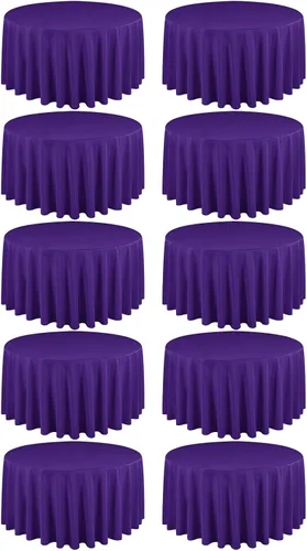 Miniatura 181 de Paquete de 10 manteles de poliéster de 60 x 102 pulgadas, manteles de poliéster beige para mesas rectangulares de 6 pies, resistentes a las manchas