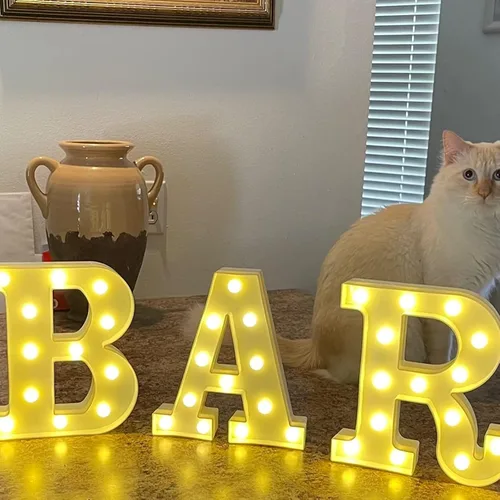 Miniatura 4 de Luces LED de marquesina, letrero de barra iluminado, lámpara de letras para bar, bar, funciona con pilas, para boda, fiesta de cumpleaños, lámpara