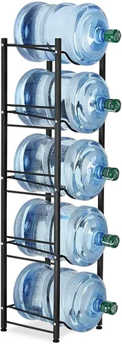 LIANTRAL Estante enfriador de agua, soporte para botellas de agua resistente de 5 niveles, estante de almacenamiento para dispensador de agua de 5 5