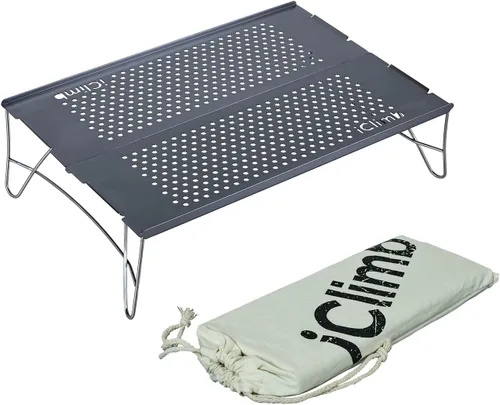 Miniatura 18 de iClimb Mini mesa plegable individual ultraligera y compacta para mochileros, camping, senderismo, playa, picnic (plata - L)