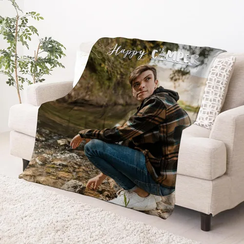 Miniatura 2 de Manta de campamento personalizada con foto, manta con nombre personalizado, accesorios personalizados para cámper, regalos personalizados