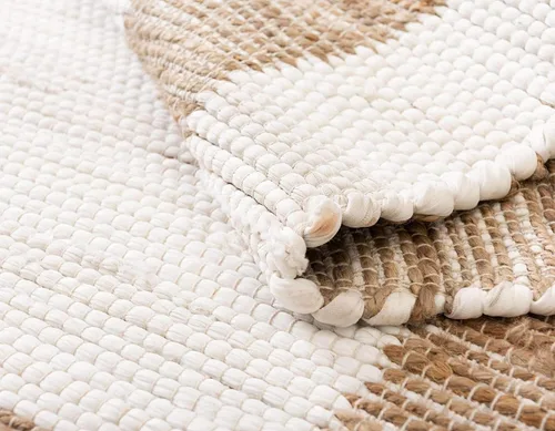Miniatura 7 de Unique Loom Chindi - Alfombra rectangular de yute (2 x 3 pies 1 pulgada, rectangular, blanco y natural/natural)