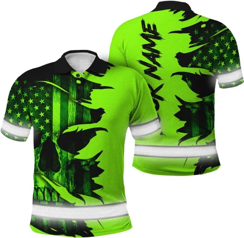 Miniatura 18 de Polo reflectante con bandera de camuflaje de alta visibilidad para hombres y mujeres, polo de seguridad para trabajo, patriótico Polo 03