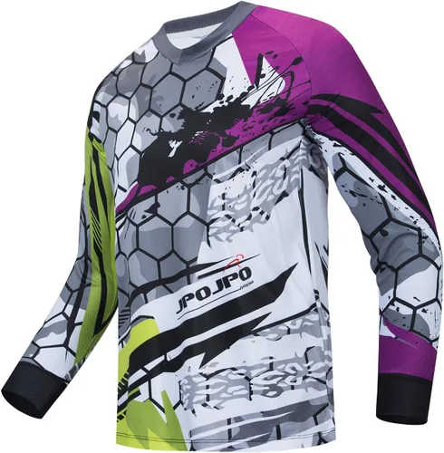 JPOJPO Jersey de ciclismo para hombre, camiseta de manga larga, para jóvenes, todoterreno, para motocicleta, ropa de bicicleta, anti-UV