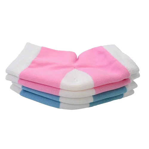 Miniatura 7 de Makhry 2 pares de calcetines de talón de gel de silicona hidratante para piel seca y dura agrietada, punta abierta, cómodos calcetines de Azul y rosa