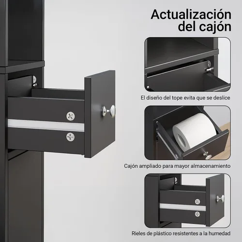 Miniatura 7 de Haotian - Gabinete estrecho de almacenamiento para baño, organizadores altos y delgados para baño y almacenamiento para espacios pequeños, gabinete