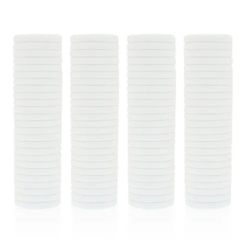 Paquete de 100 ligas para el cabello sin costuras para mujeres y niñas, soportes para cola de caballo para cabello grueso (blanco)