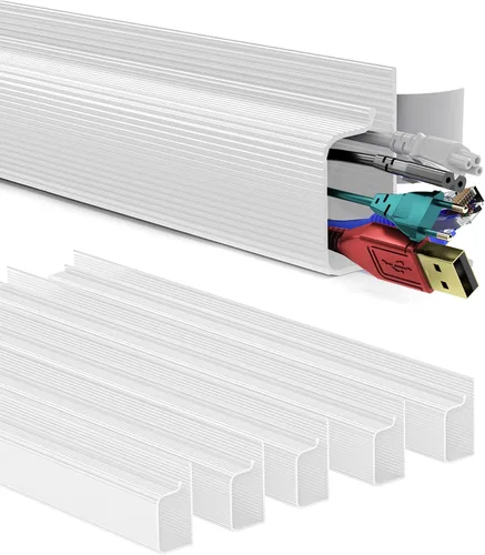 Miniatura 18 de Delamu Paquete de 2 organizadores de cables debajo del escritorio, organización de cables ordenada segura debajo de los escritorios para oficina