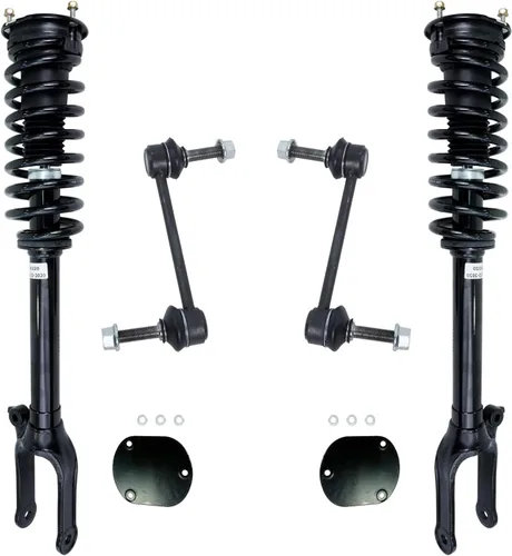 Miniatura 84 de Detroit Axle - Kit de 4 barras estabilizadoras delanteras para Ford F-150 2021 2022 2023 2024, 2 puntales con resorte helicoidal, 2 eslabones