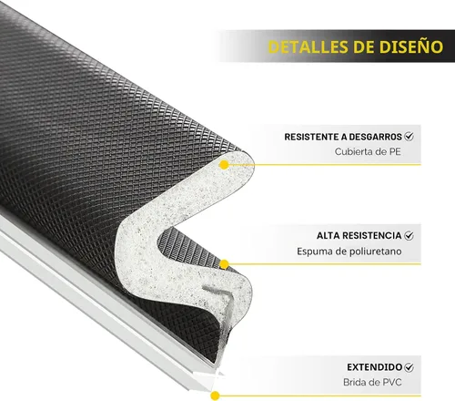 Miniatura 9 de Burlete de Sellado de Puerta Tira – Espuma insonorizada en forma de Q para marco de puerta exterior, sello de espacio grande, cancelación de ruido
