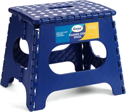 Miniatura 10 de Korpai Taburete plegable de 16 pulgadas para adultos y niños con capacidad para hasta 300 libras, taburetes plegables antideslizantes con mango