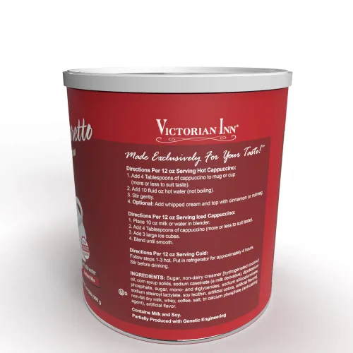 Miniatura 4 de Victorian Inn Instant Cappuccino – Sabor almendra Amaretto – Mezcla de café cremosa y deliciosa – Gran caliente, frío o mezclado – Ideal con crema