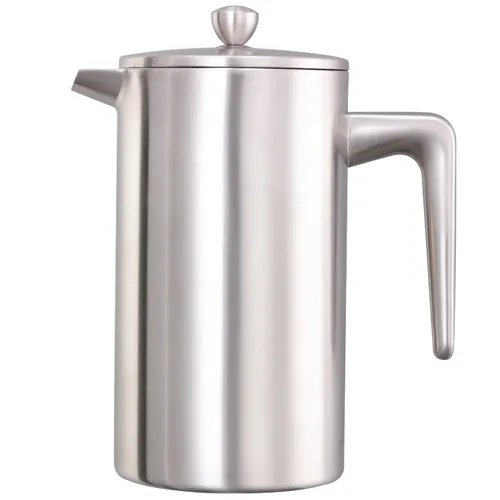 Miniatura 8 de Service Ideas PDWSA350BS Prensa de café de doble pared, acero inoxidable, cepillado, 12 oz. PDWSA350BS in Brushed
